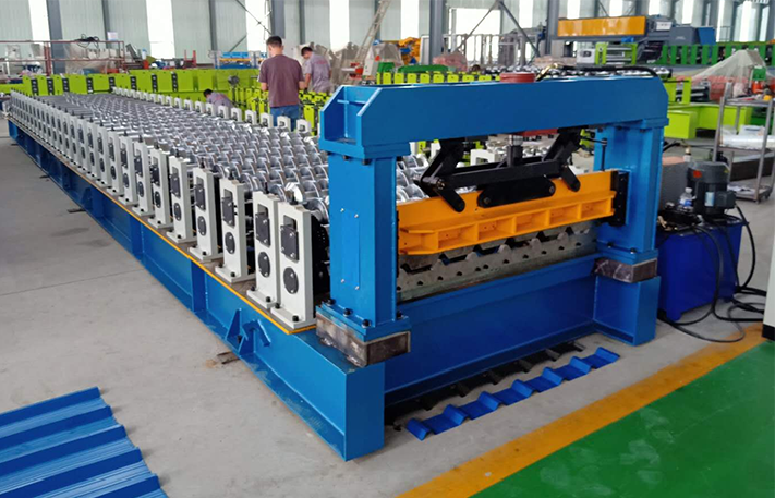 1450mm Trapezoidal Roofing sheet roll forming machine for India