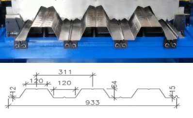 The popular automatic floor decking roll forming machine